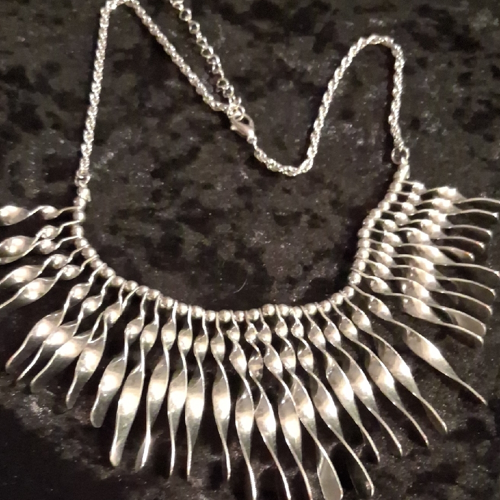 Modern Vintage Silver Statement Necklace